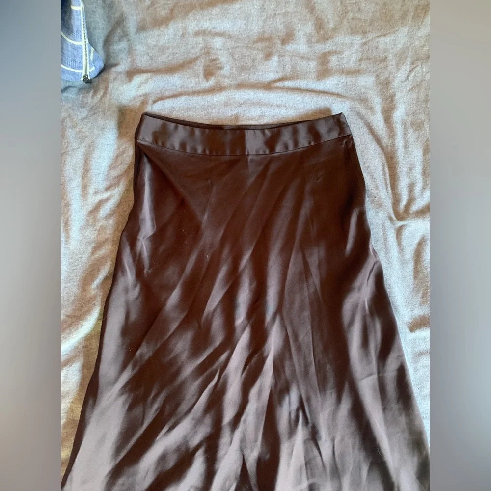 J. McLaughlin Brown Silk Maxi Skirt - Picture 2 of 8
